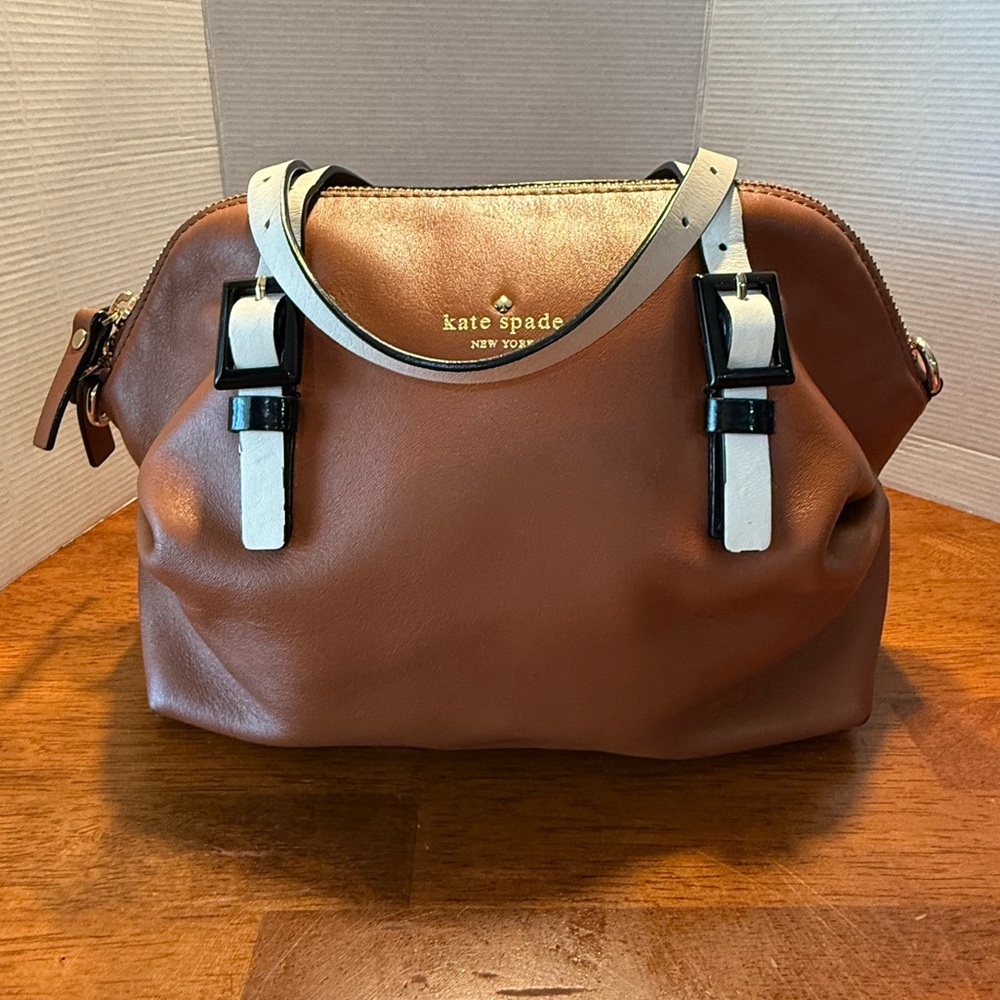 Kate Spade Brown Satchel with Gold Accents